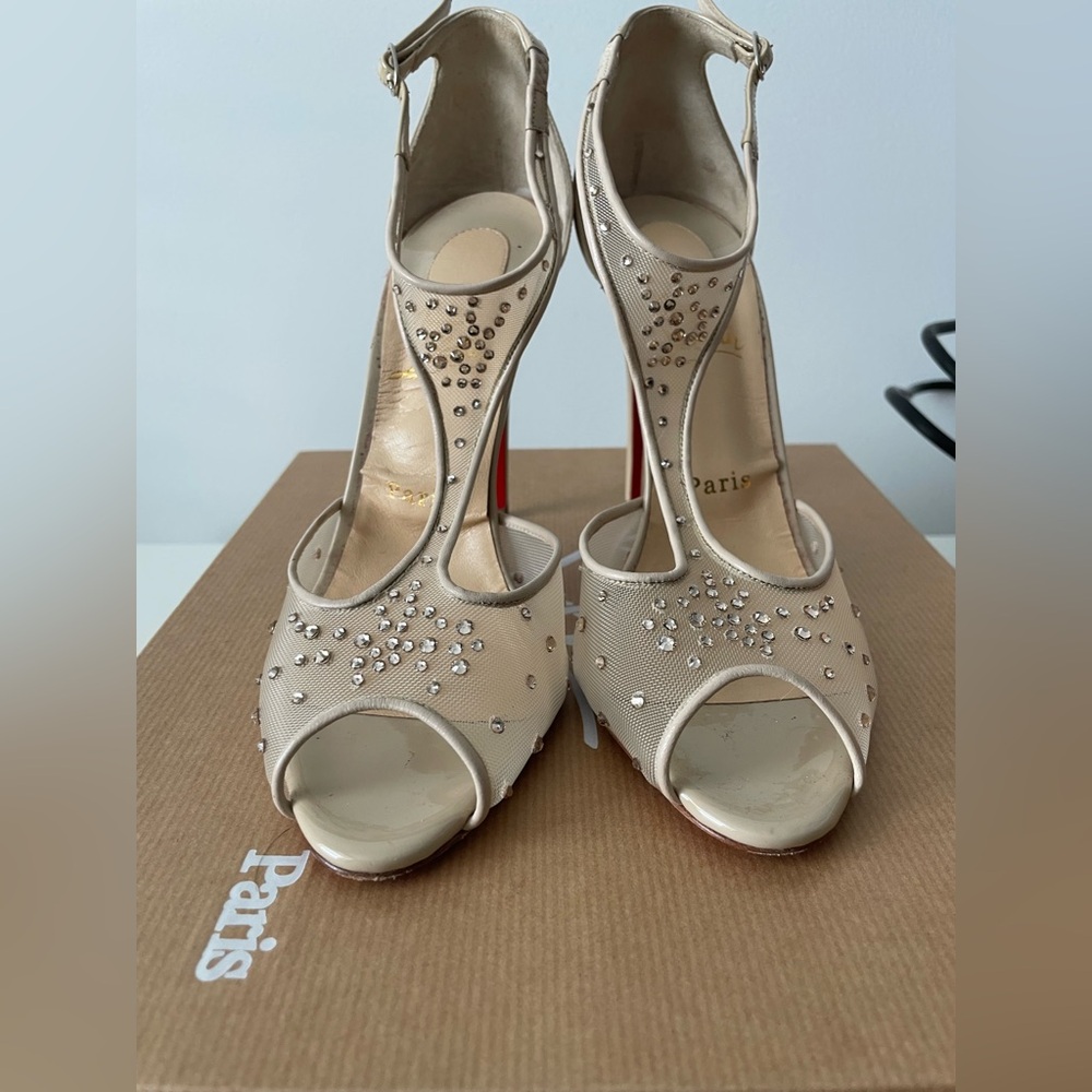 Christian Louboutin Patinana 100 Rete/Kid/Patent heels